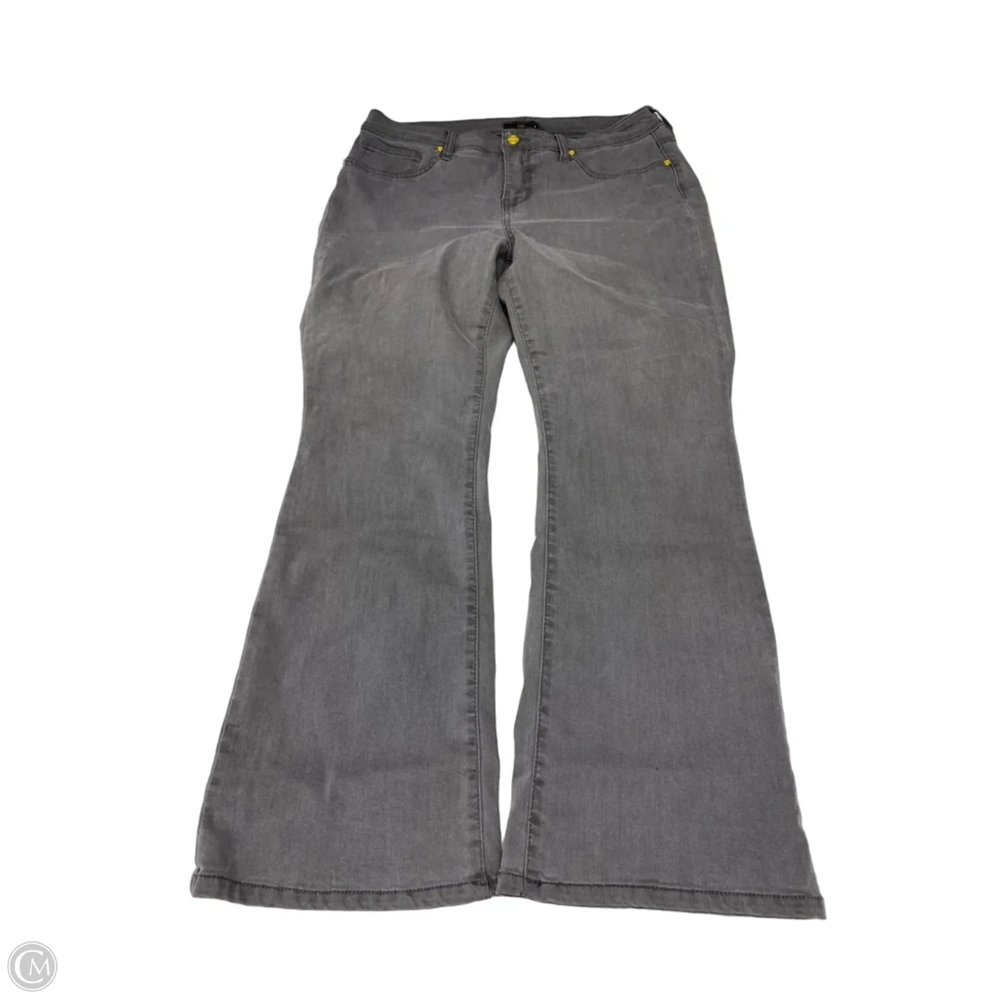 Jeans Flared By Iman Hsn In Grey Denim, Size: 14p