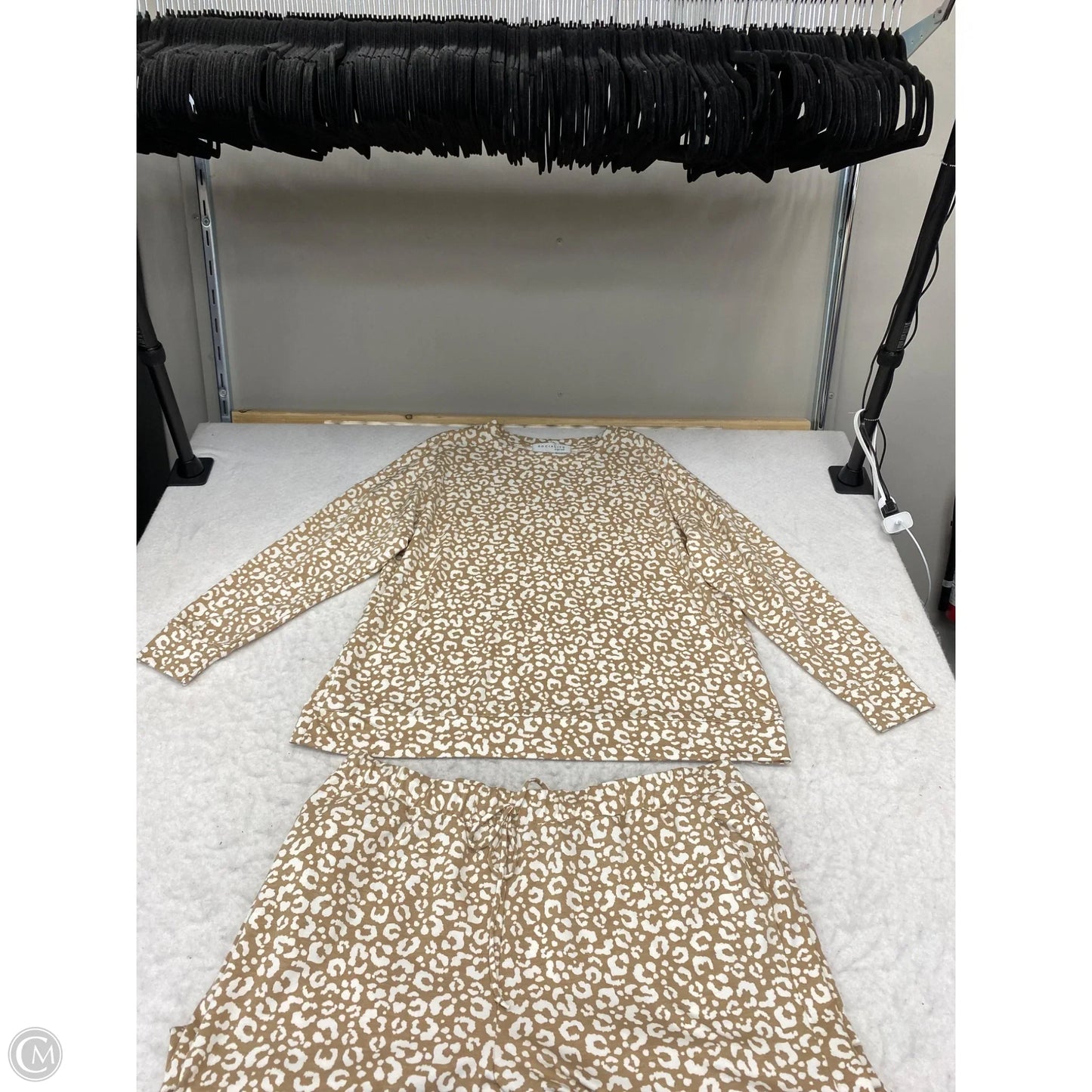 Lounge Set Pants By Socialite In Tan & White, Size: 1x