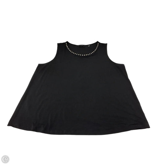 Blouse Sleeveless By Investments In Black, Size: 2x