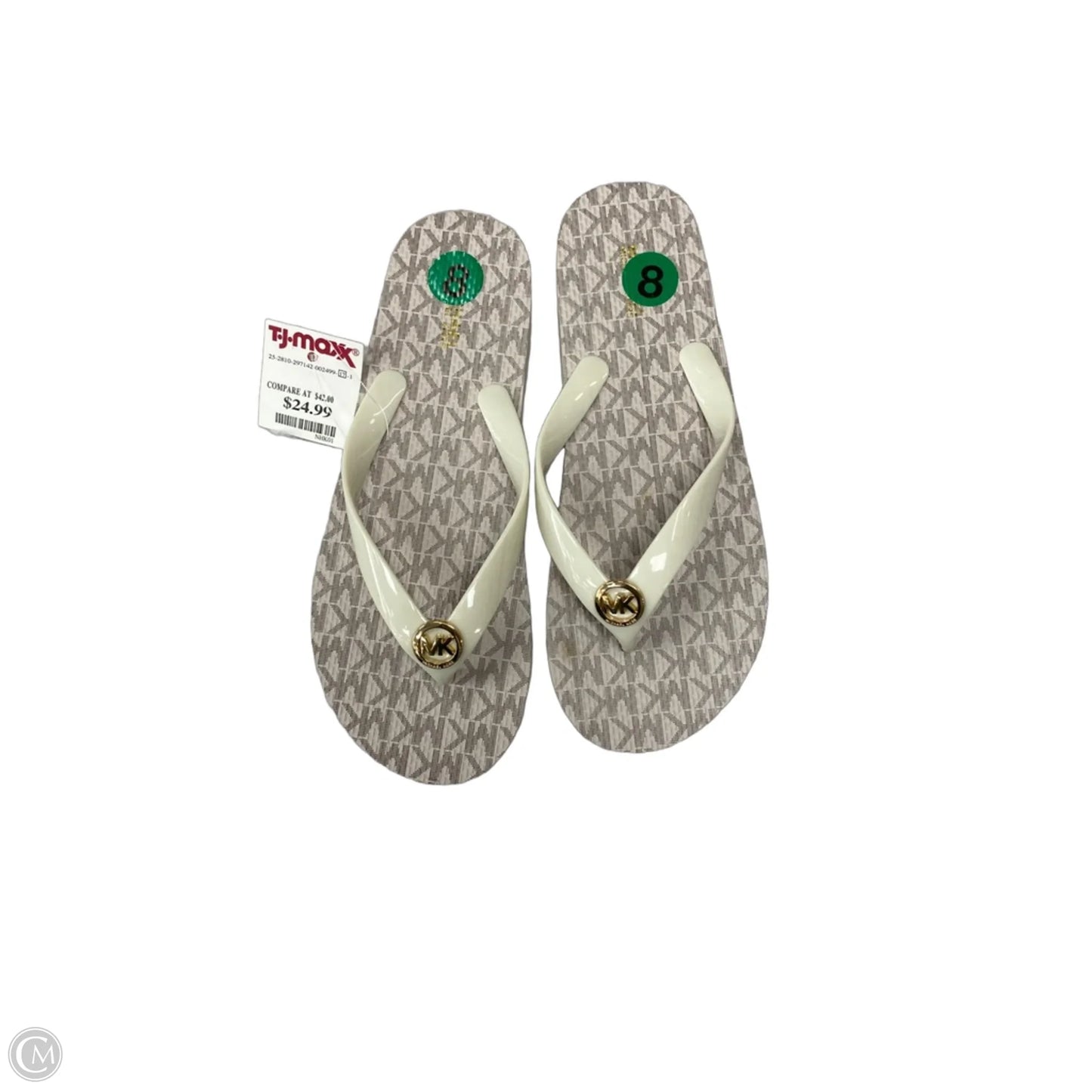 Sandals Designer By Michael Kors In Cream & Grey, Size: 8