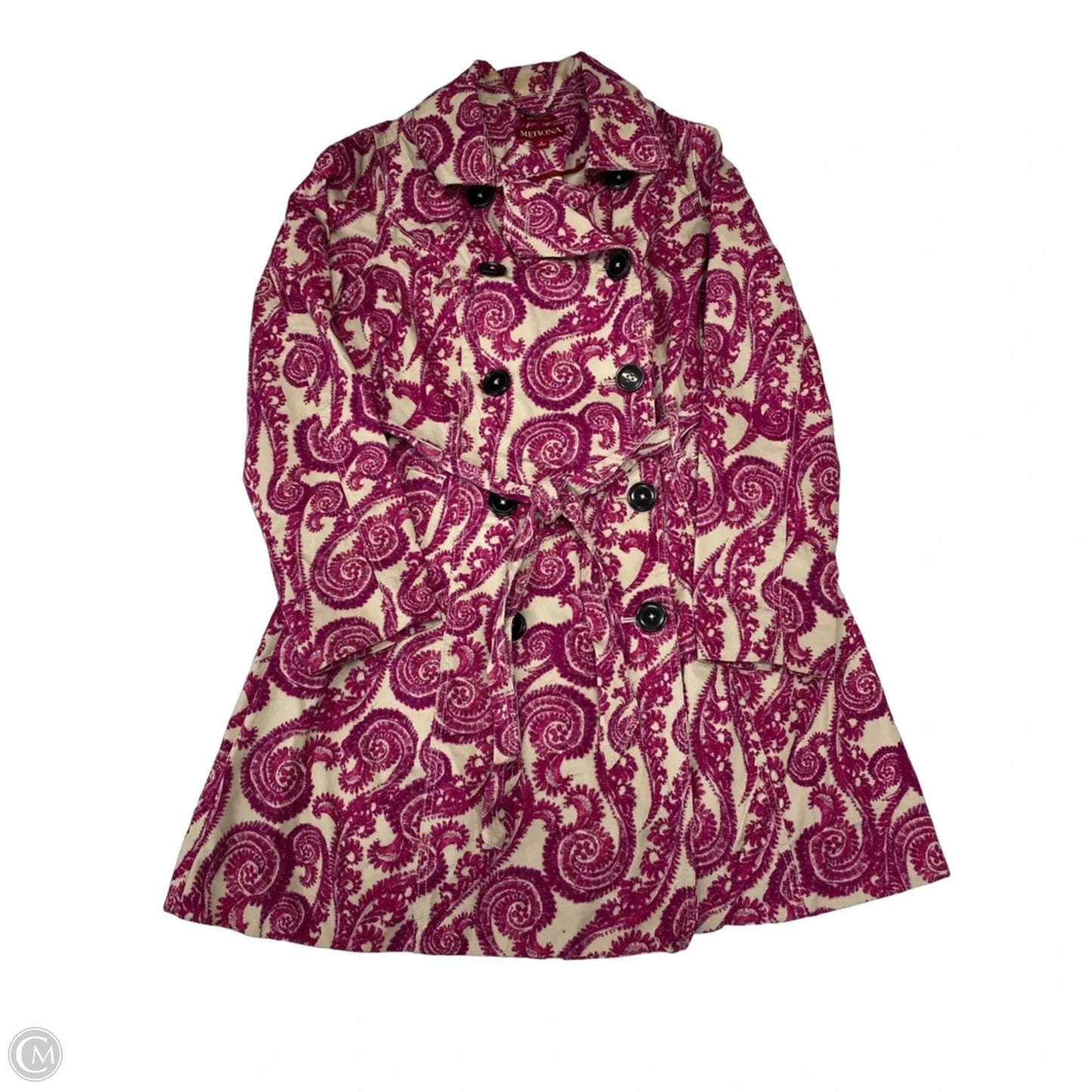 Coat Trench Coat By Merona In Paisley Print, Size: L