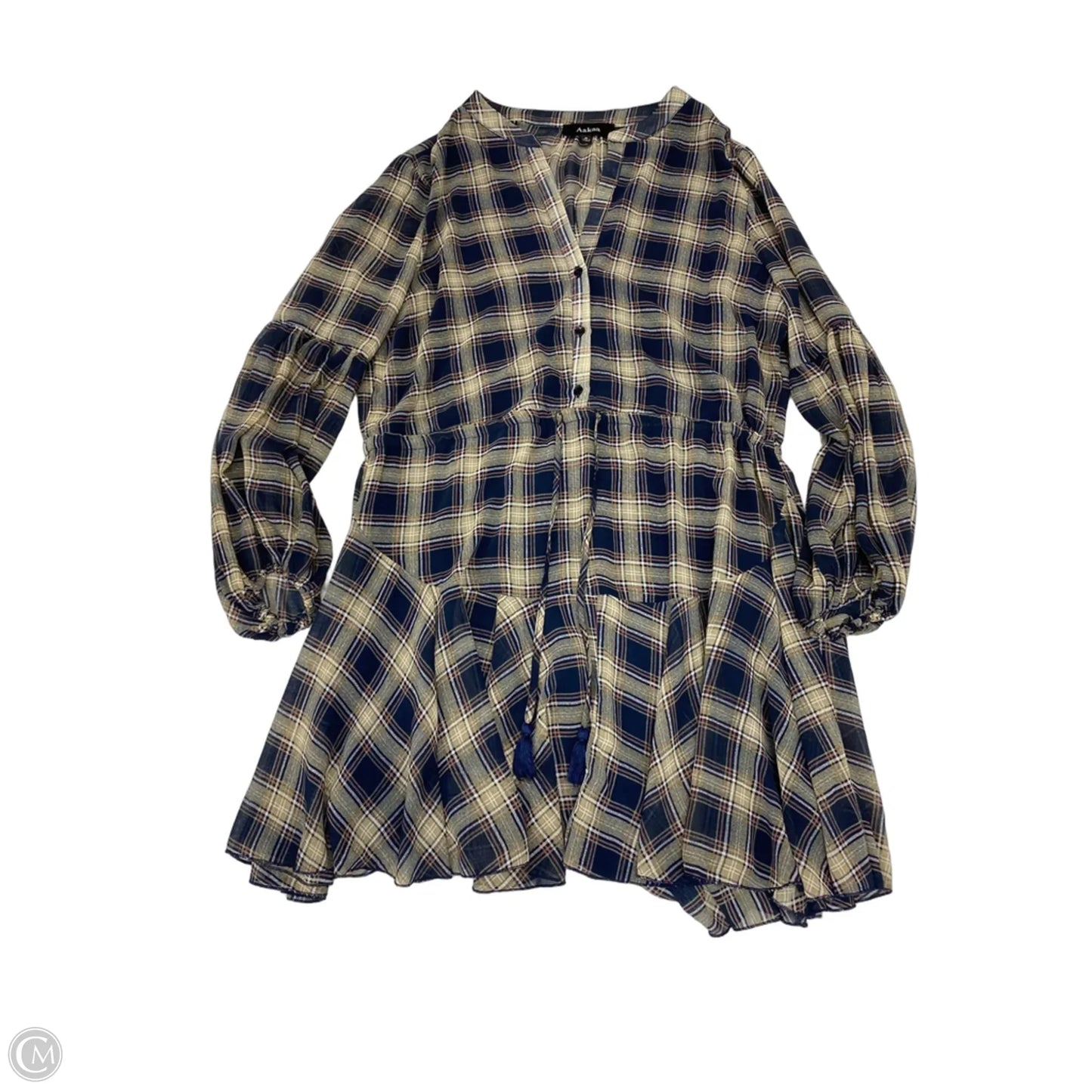 Dress Casual Midi By Aakaa In Plaid Pattern, Size: S