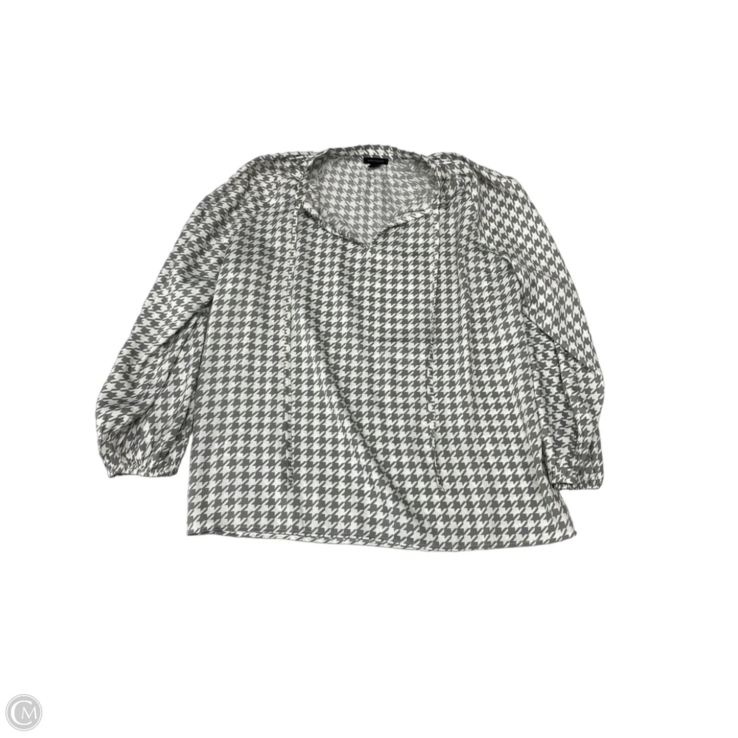 Blouse Long Sleeve By Ann Taylor In Chevron Pattern, Size: Xs