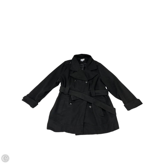 Coat Peacoat By Clothes Mentor In Black, Size: 2x