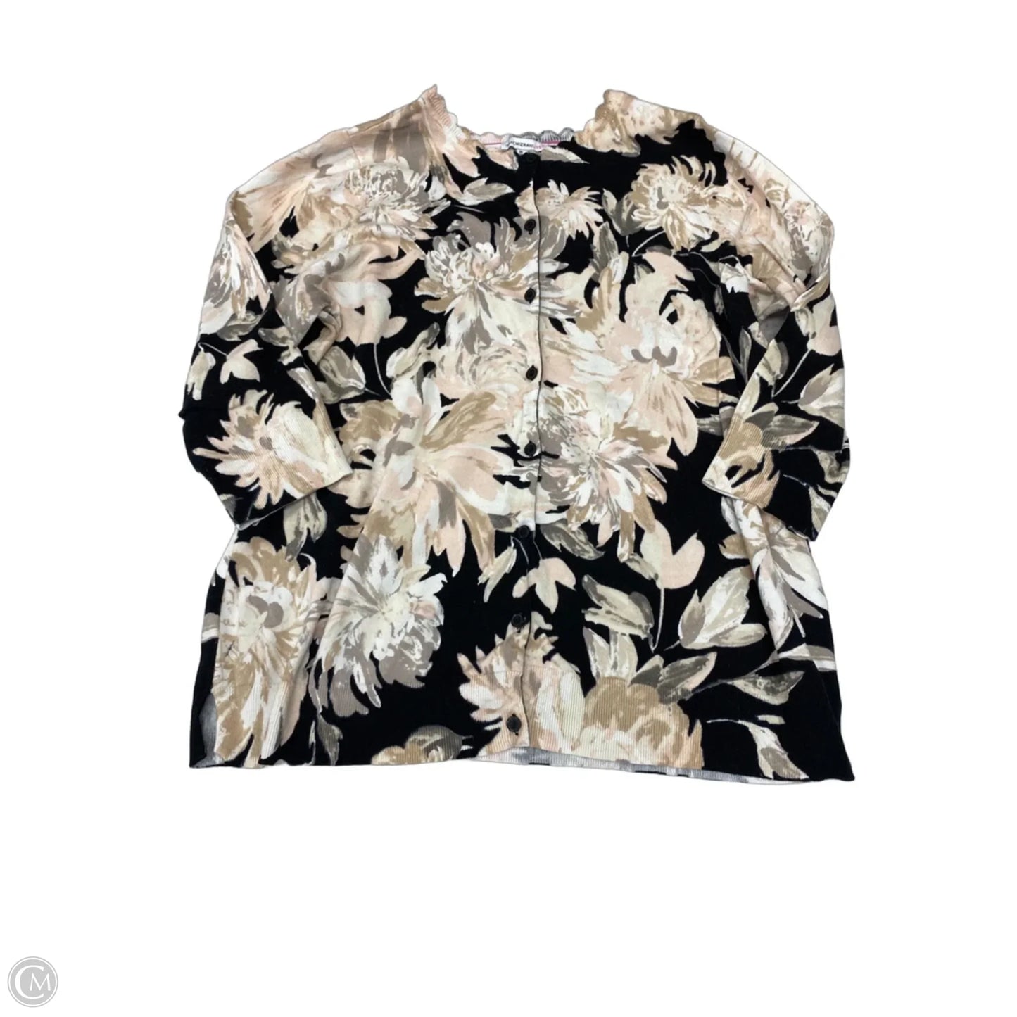 Sweater Cardigan By Isaac Mizrahi Live Qvc In Floral Print, Size: 1x