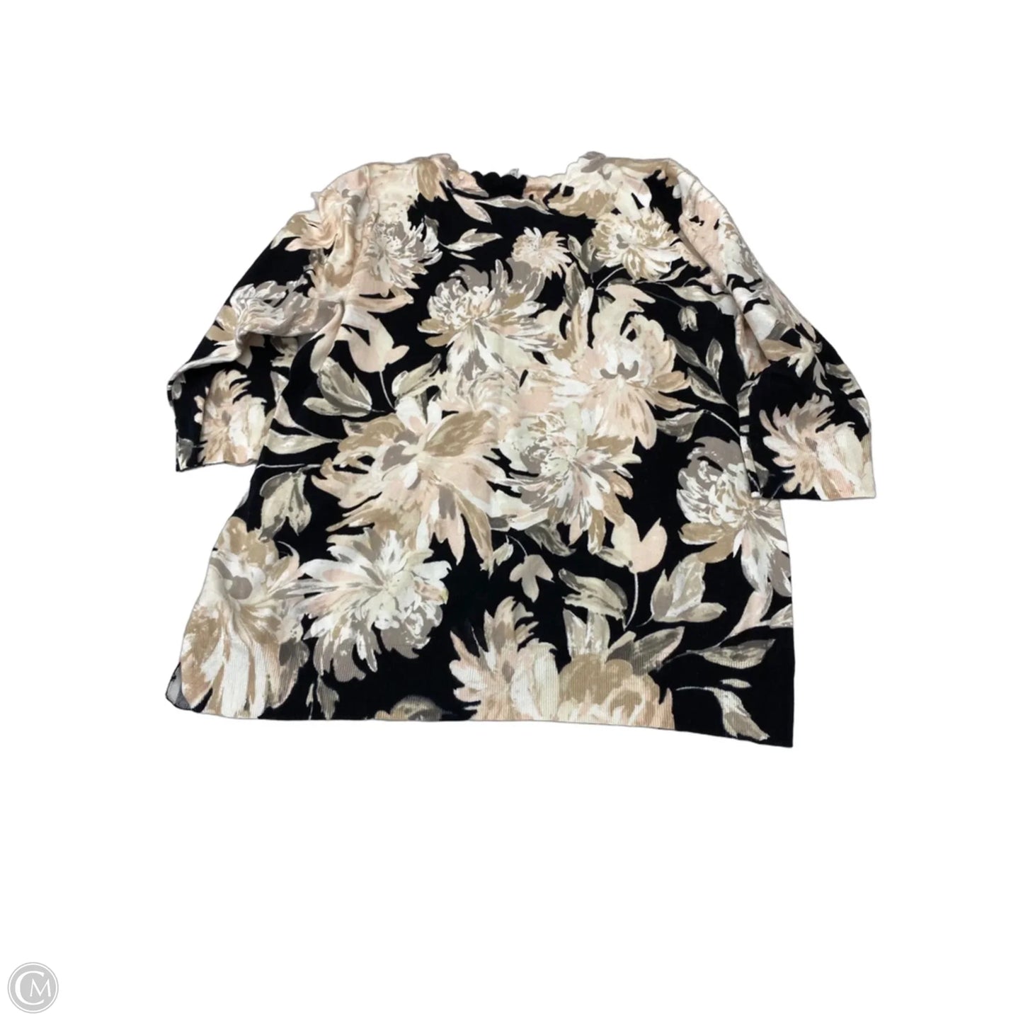 Sweater Cardigan By Isaac Mizrahi Live Qvc In Floral Print, Size: 1x