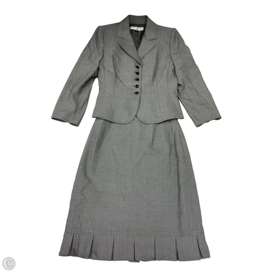 Skirt Suit 2pc By Tahari By Arthur Levine In Grey, Size: 4p