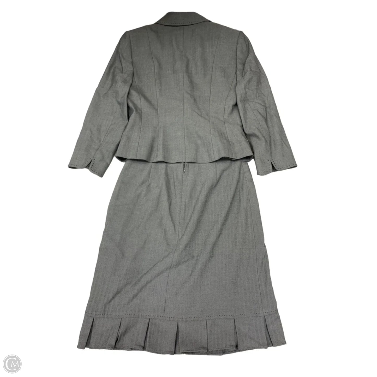 Skirt Suit 2pc By Tahari By Arthur Levine In Grey, Size: 4p