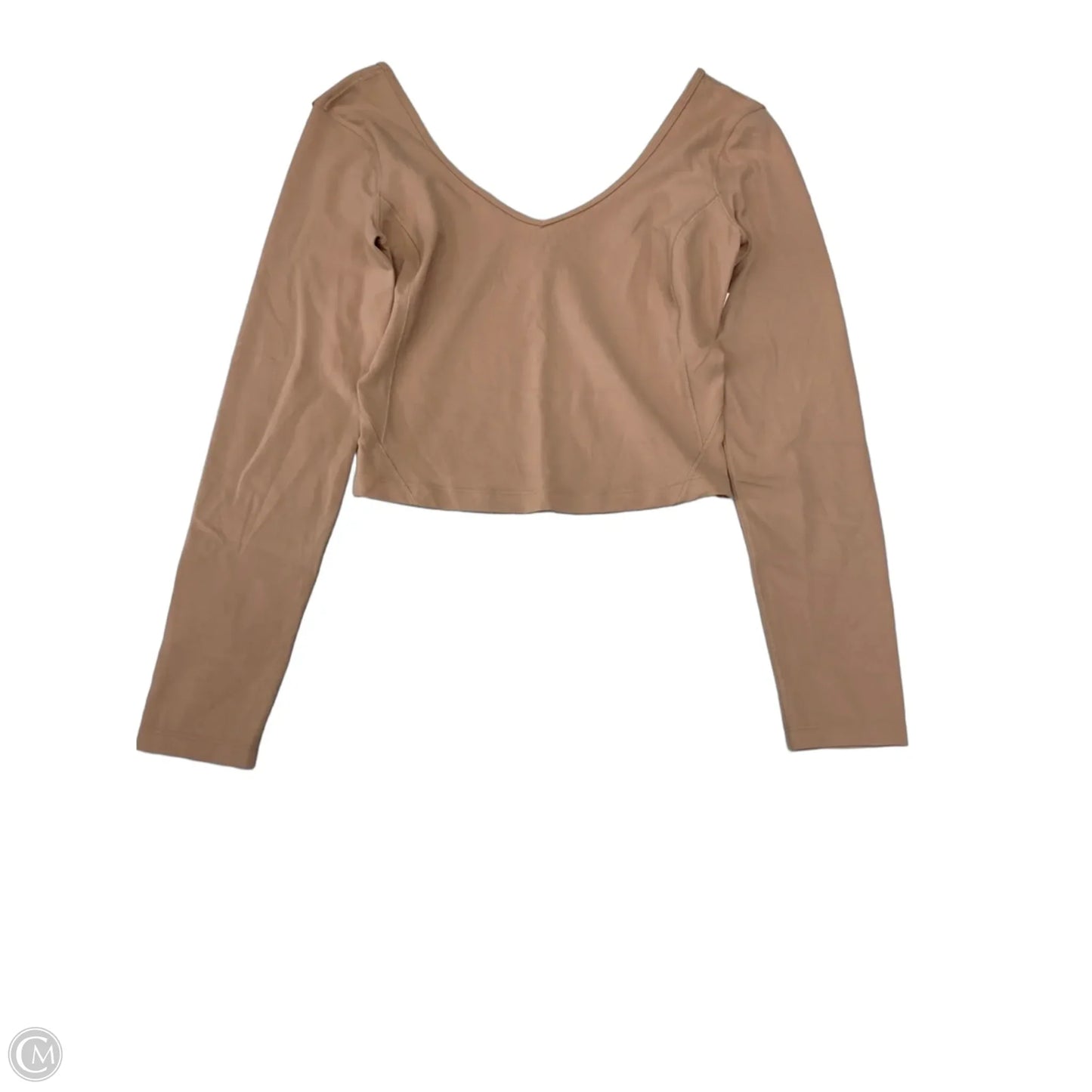 Athletic Top Long Sleeve Crewneck By Lululemon In Tan, Size: S