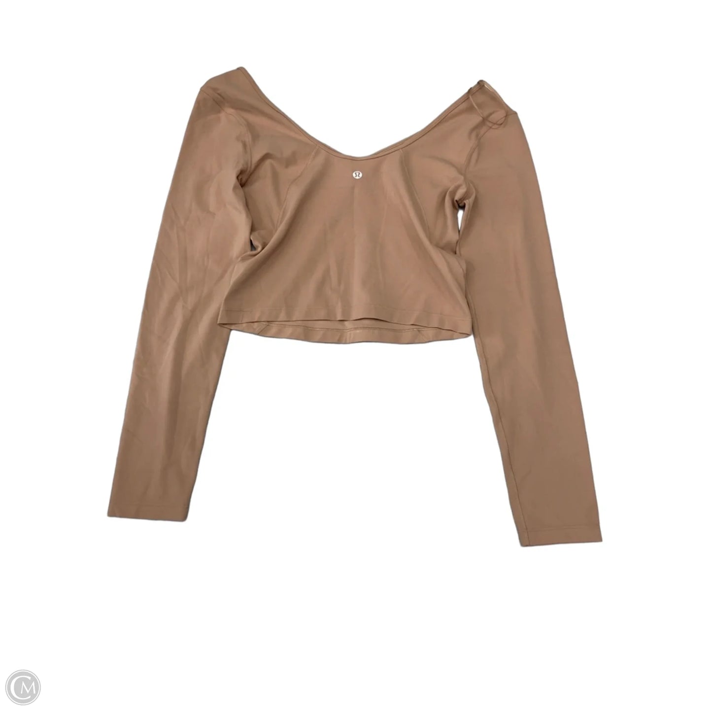 Athletic Top Long Sleeve Crewneck By Lululemon In Tan, Size: S