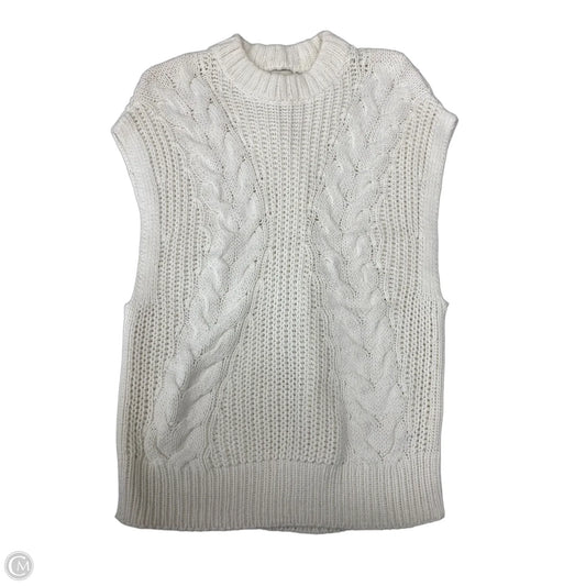 Sweater Short Sleeve By A New Day In Cream, Size: S