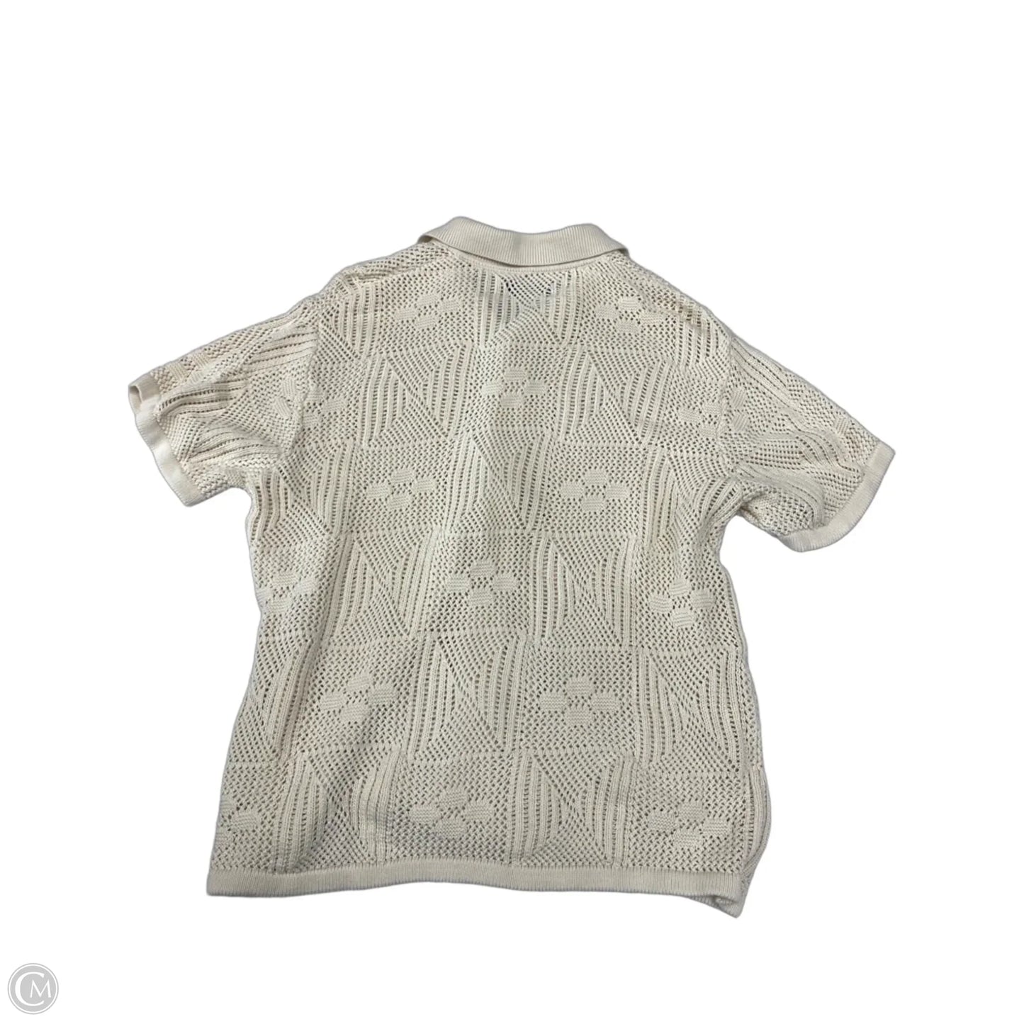 Sweater Cardigan By Clothes Mentor In Cream, Size: L