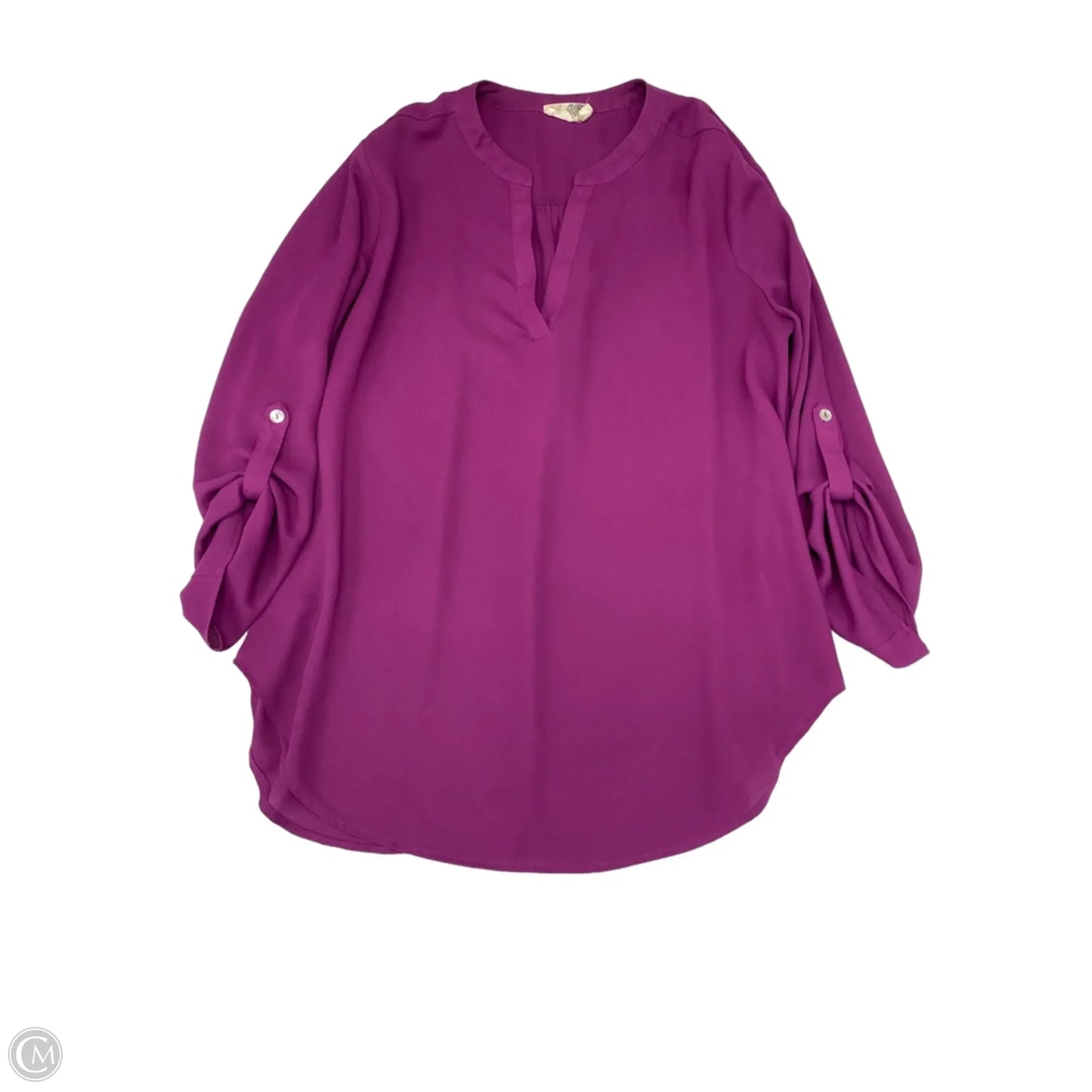 Blouse Long Sleeve By Everleigh In Purple, Size: M