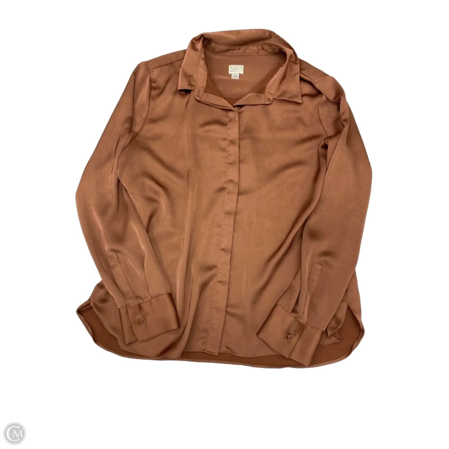 Blouse Long Sleeve By A New Day In Copper, Size: L