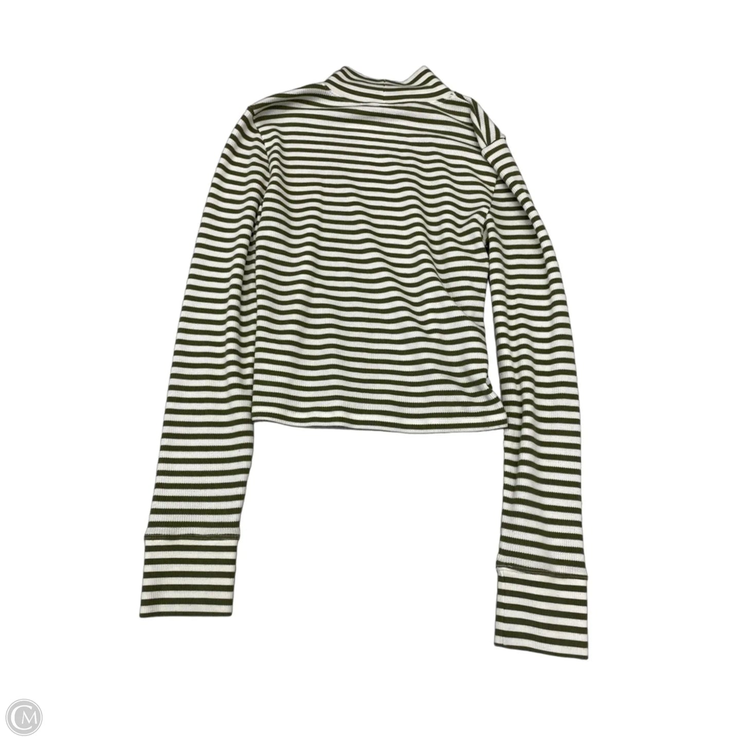 Top Long Sleeve Basic By American Eagle In Striped Pattern, Size: L