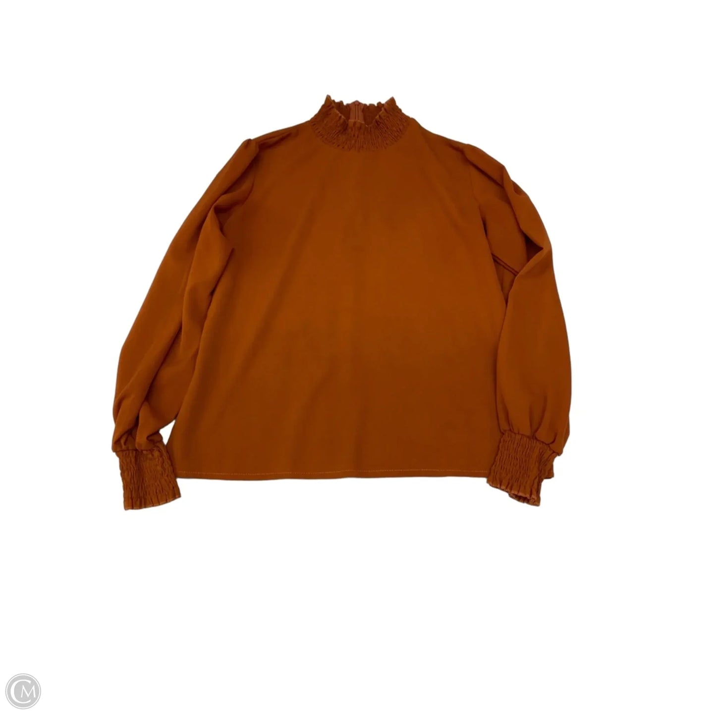 Blouse Long Sleeve By Shein In Brown, Size: L