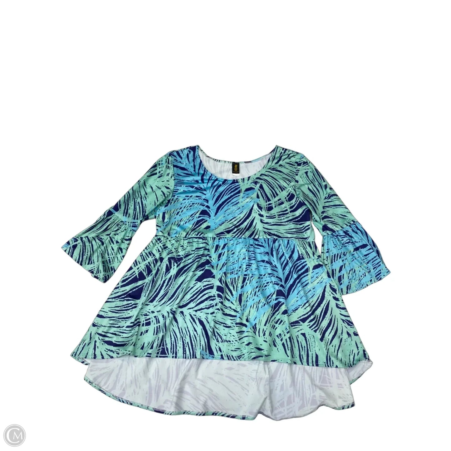 Tunic 3/4 Sleeve By Cmc In Blue, Size: 2x