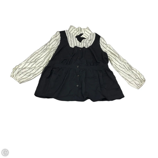 Blouse Long Sleeve By Bloomchic In Black & White, Size: 3x