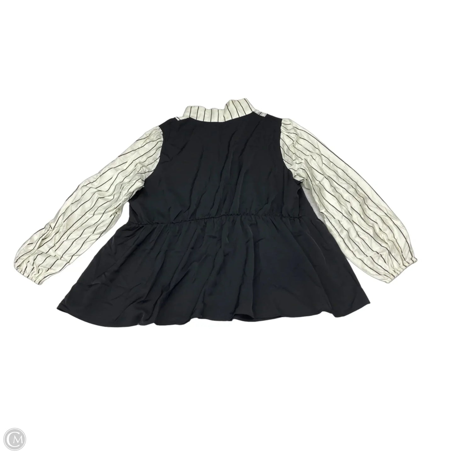 Blouse Long Sleeve By Bloomchic In Black & White, Size: 3x