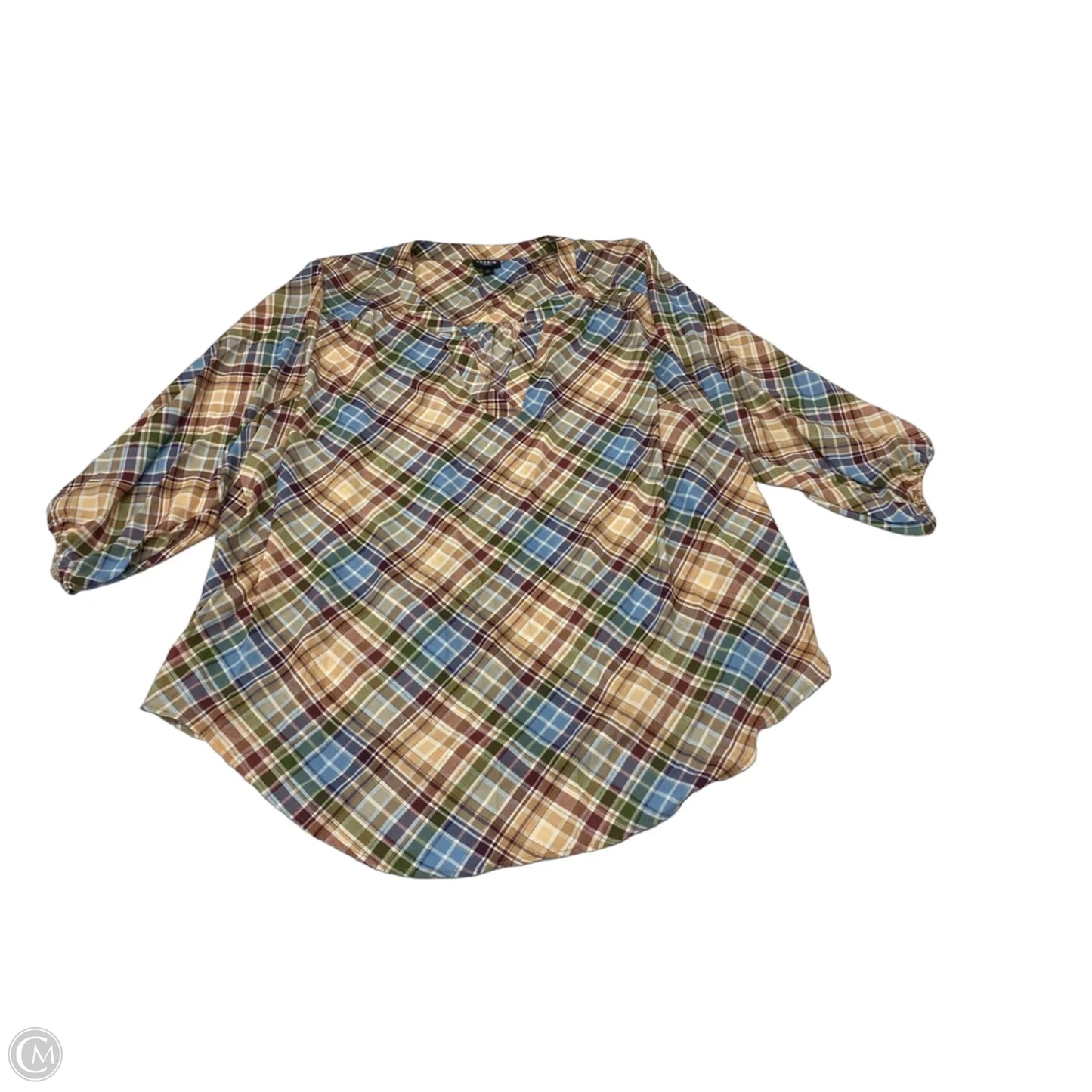 Blouse Long Sleeve By Torrid In Plaid Pattern, Size: 3x