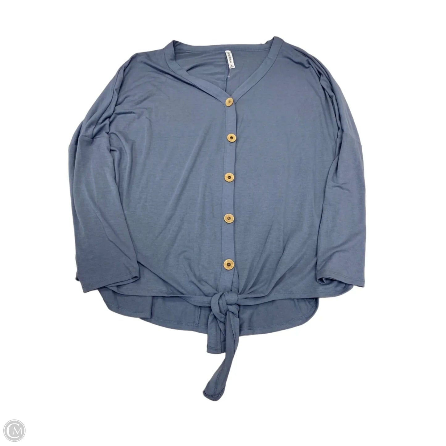 Top Long Sleeve By Zenana In Blue, Size: 3x