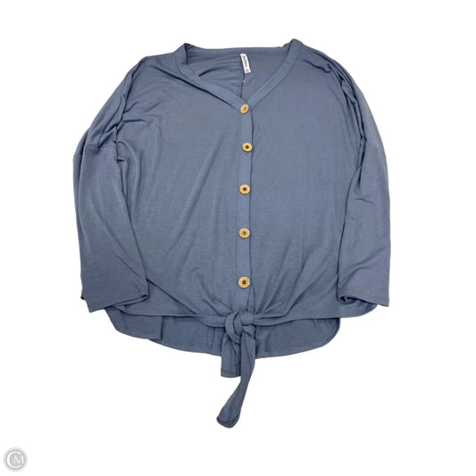 Top Long Sleeve By Zenana In Blue, Size: 3x