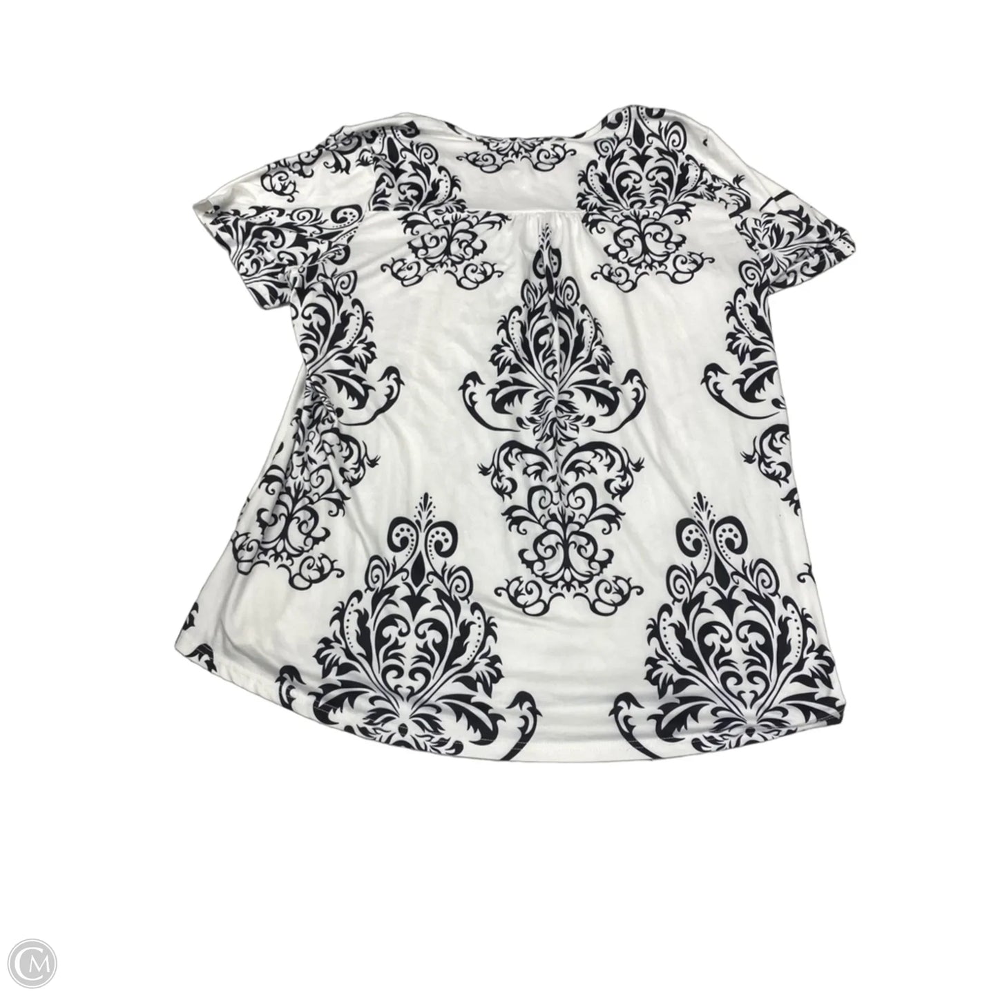 Top Short Sleeve Basic By Clothes Mentor In Black & White, Size: 3x