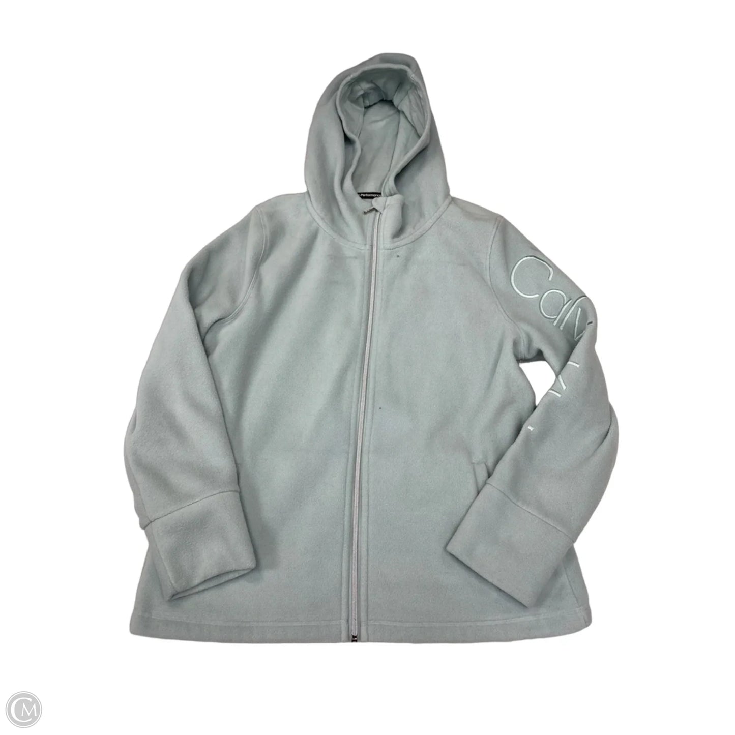 Athletic Jacket By Calvin Klein In Teal, Size: Xl