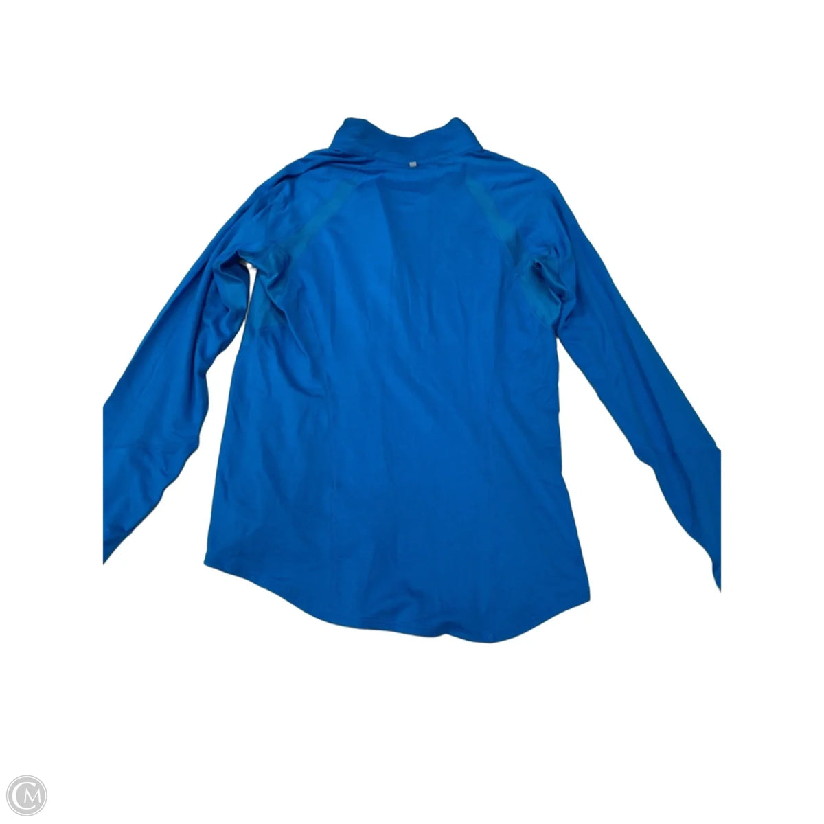 Athletic Top Long Sleeve Collar By Nike In Blue, Size: L