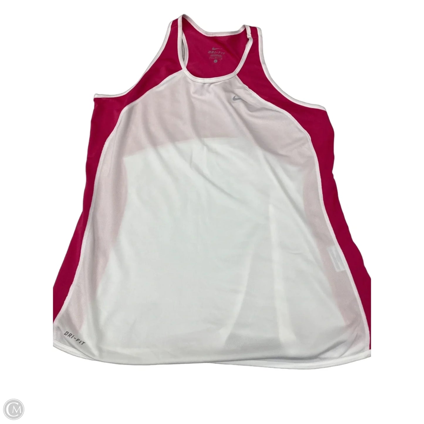 Athletic Tank Top By Nike In Pink & White, Size: L