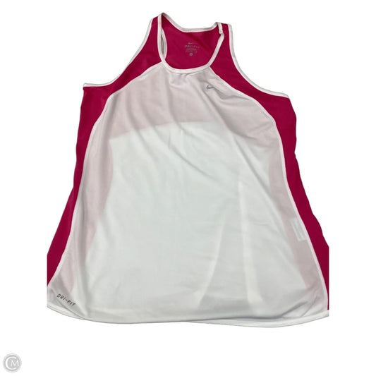 Athletic Tank Top By Nike In Pink & White, Size: L