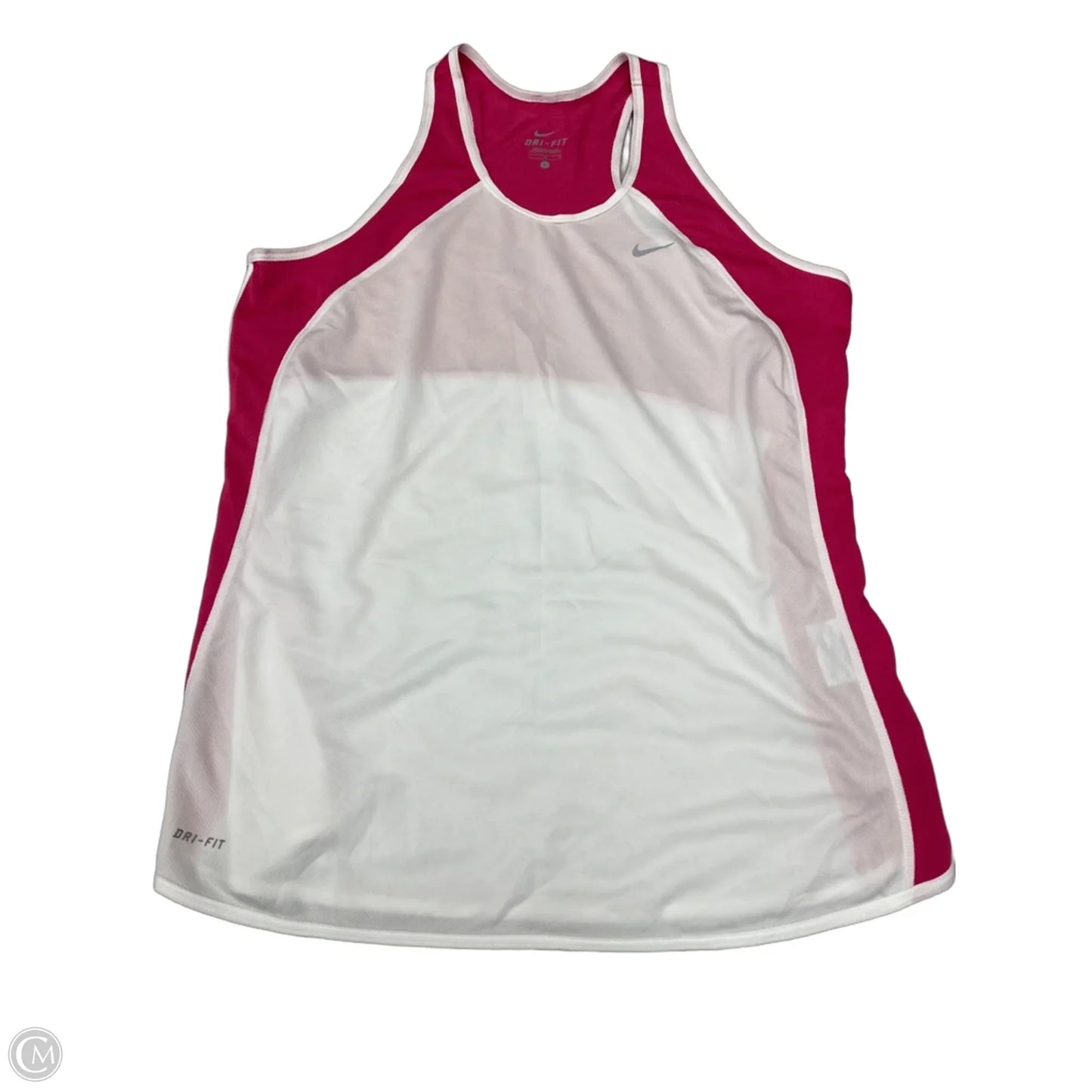 Athletic Tank Top By Nike In Pink & White, Size: L