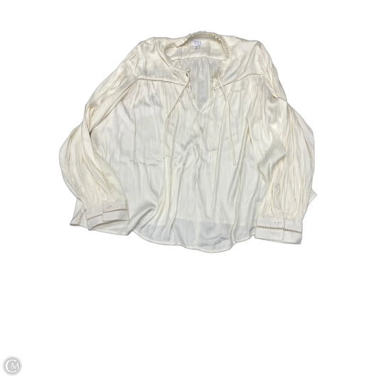Blouse Long Sleeve By Time And Tru In Cream, Size: Xl
