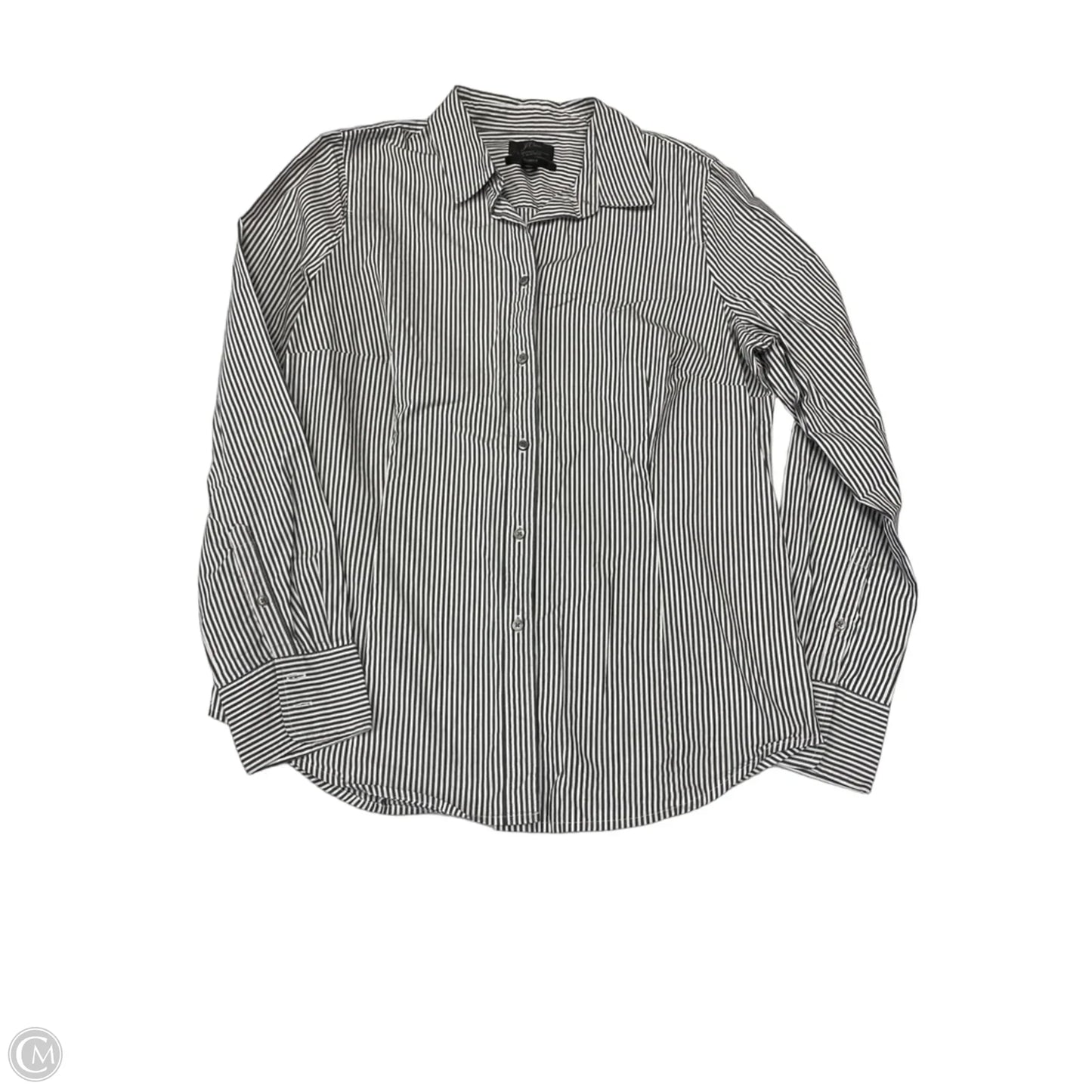 Top Long Sleeve Basic By J. Crew In Grey & White, Size: L