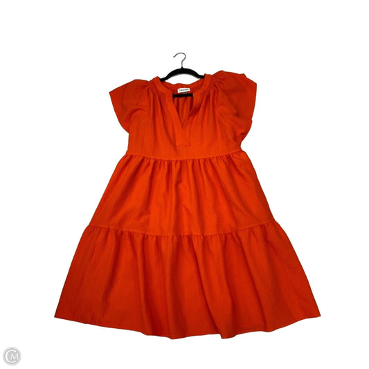 Dress Casual Short By Calvin Klein In Orange, Size: M