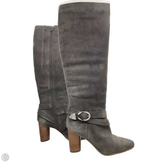 Boots Knee Heels By Aerosoles In Grey, Size: 10