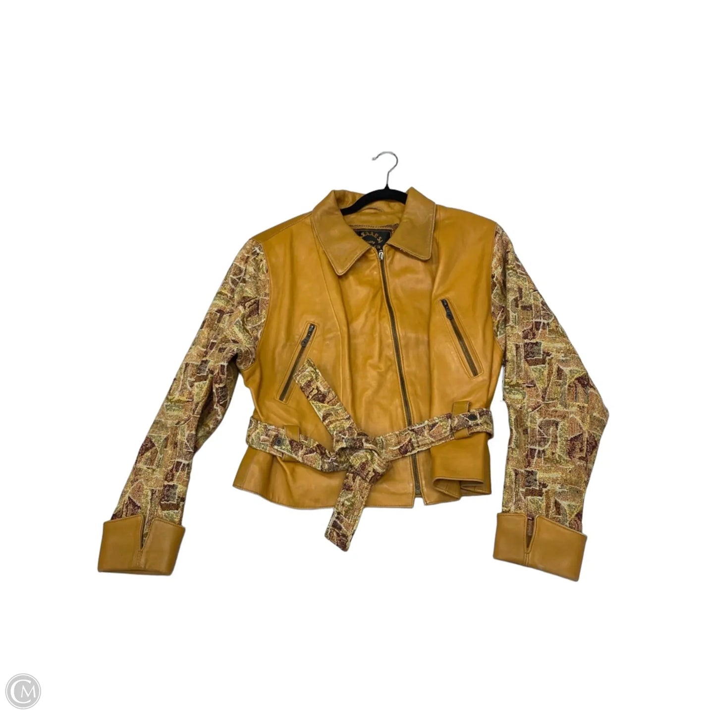 Jacket Leather By Cmc In Orange, Size: S