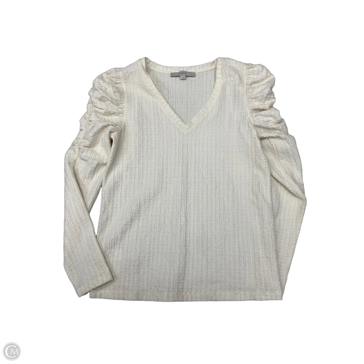 Blouse Long Sleeve By Loft In Cream, Size: S