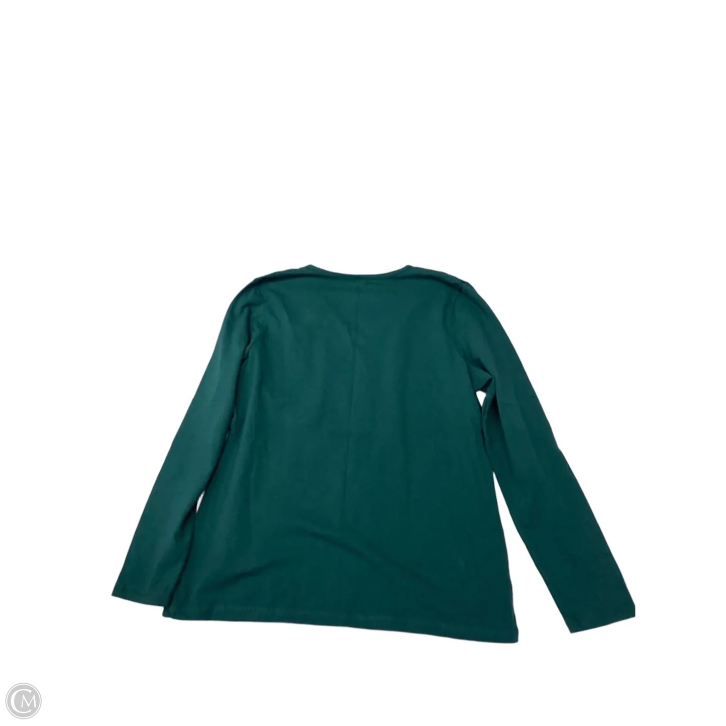 Top Long Sleeve By Basic Editions In Green, Size: Xl