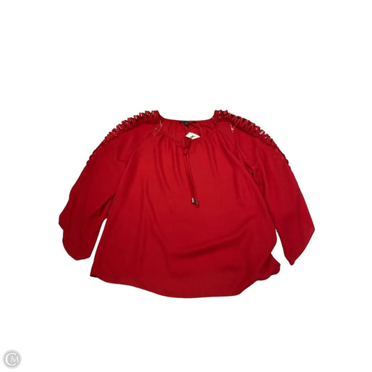 Blouse Long Sleeve By Zac And Rachel In Red, Size: L