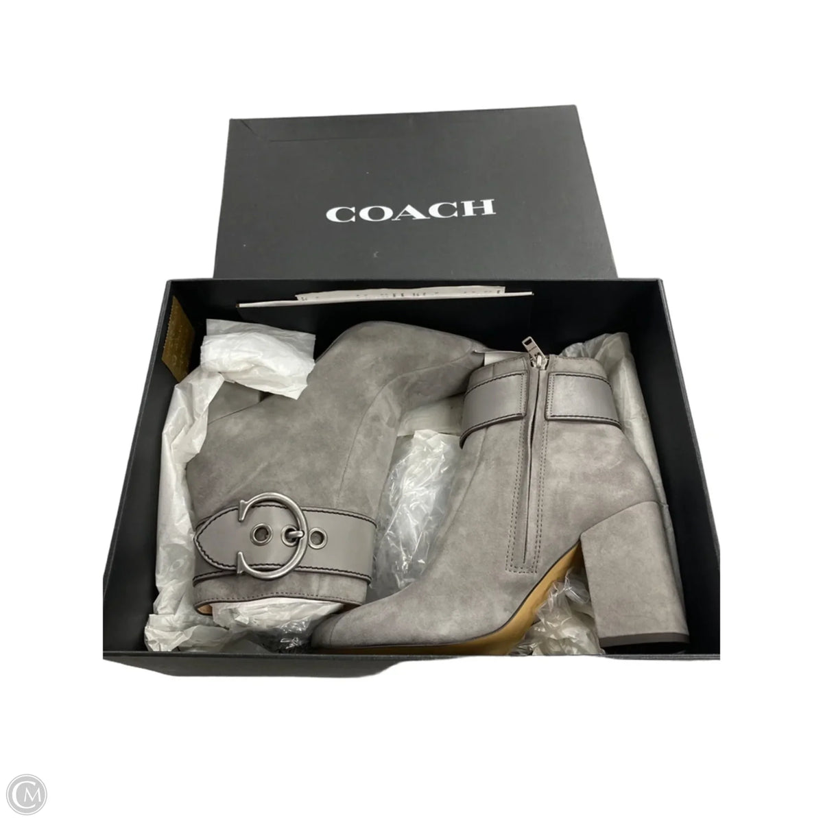 Boots Designer By Coach In Grey, Size: 7