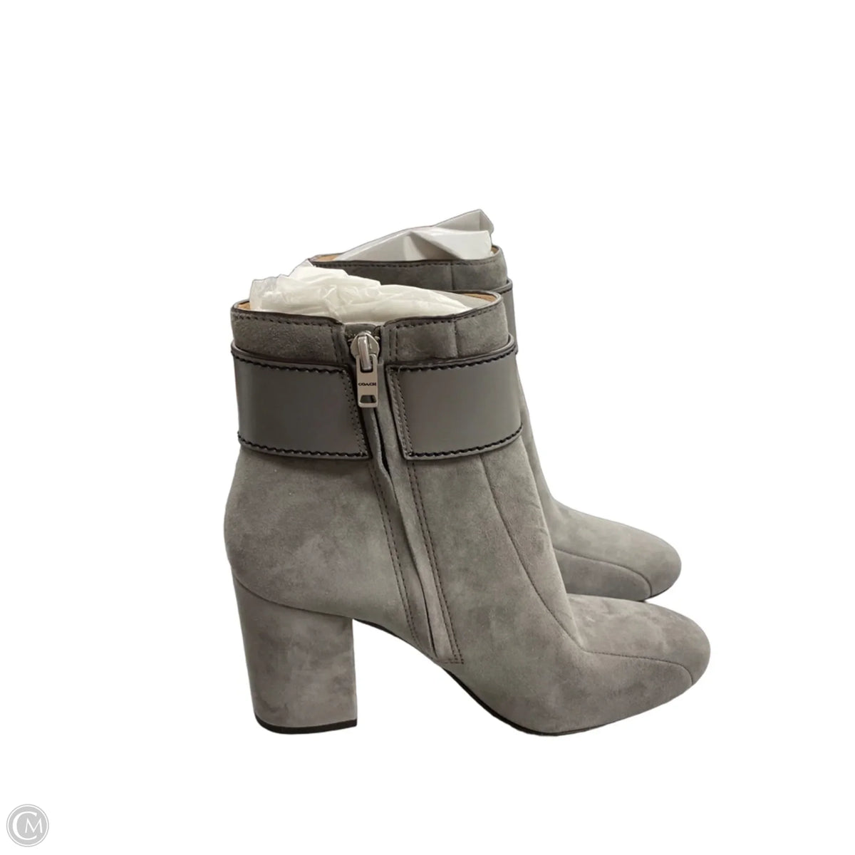 Boots Designer By Coach In Grey, Size: 7