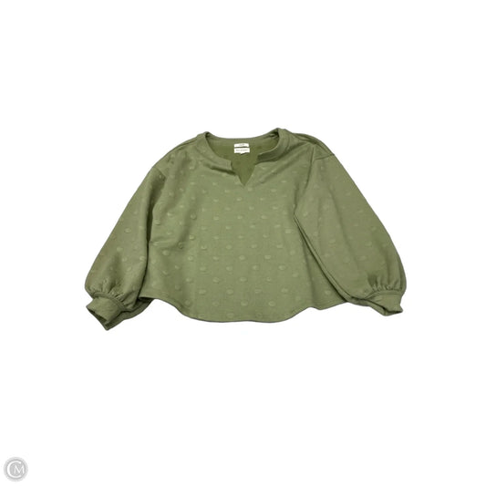 Sweatshirt Crewneck By Blu Pepper In Green, Size: S