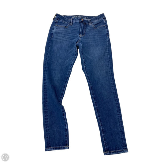 Jeans Skinny By American Eagle In Blue Denim, Size: 6p