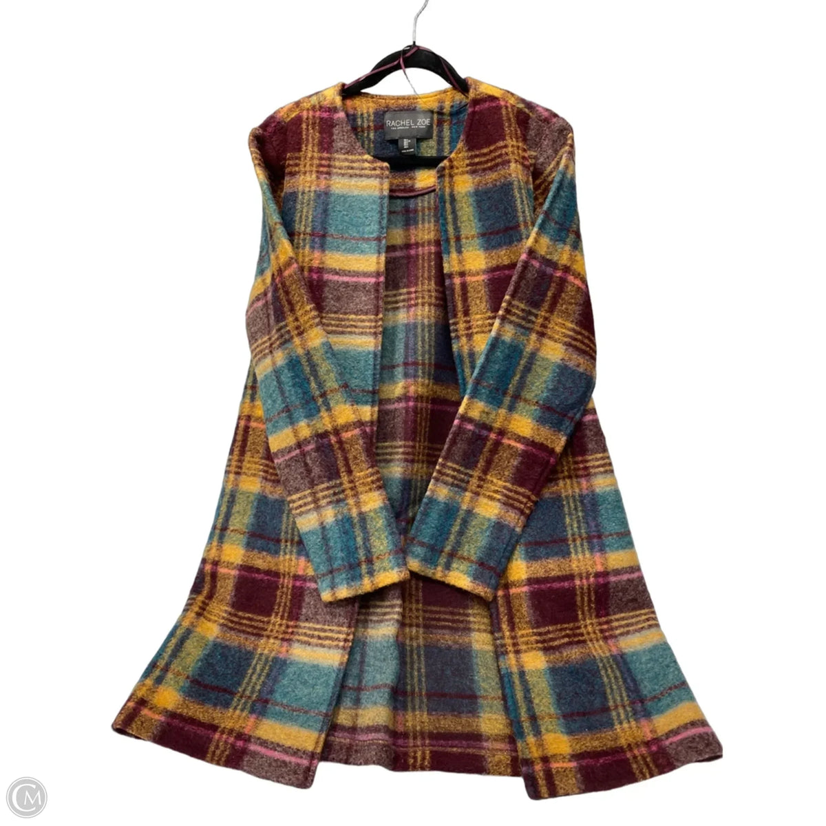 Jacket Fleece By Rachel Zoe In Plaid Pattern, Size: L
