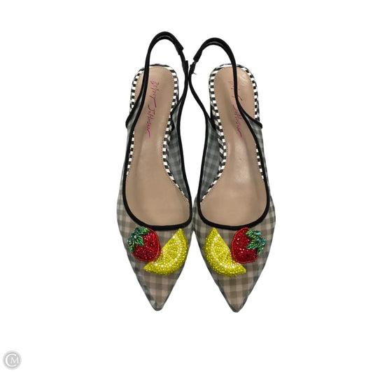 Shoes Heels Block By Betsey Johnson In Plaid Pattern, Size: 10