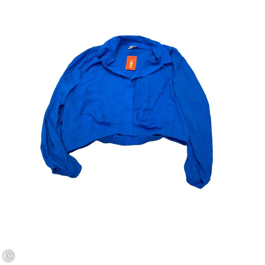 Blouse Long Sleeve By Intempo In Blue, Size: Xl