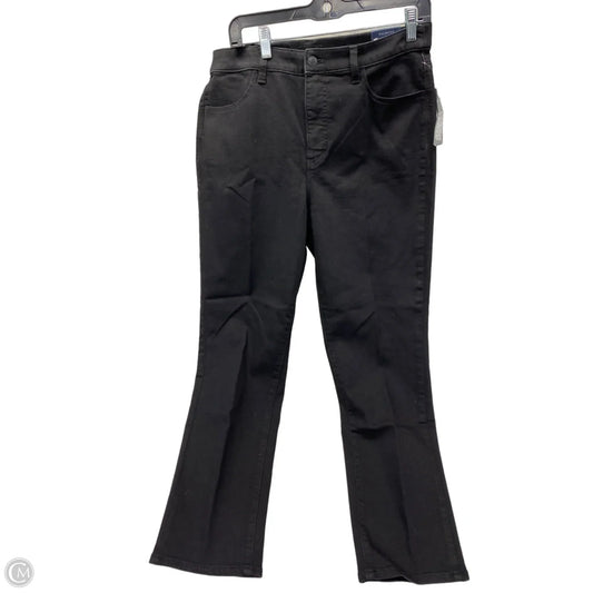 Jeans Straight By Talbots In Black Denim, Size: 14p