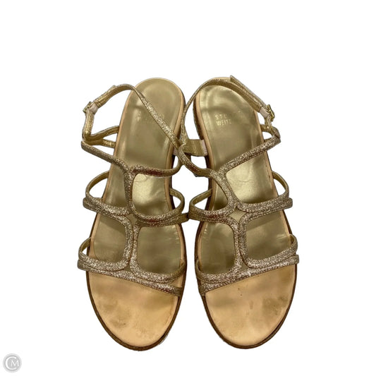 Sandals Designer By Stuart Weitzman In Gold, Size: 8