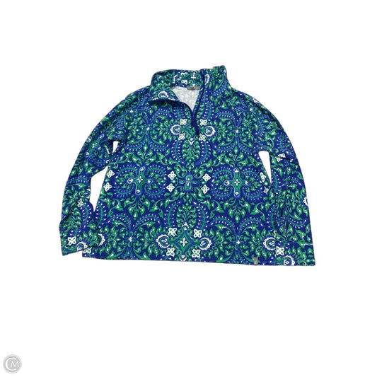 Athletic Top Long Sleeve Collar By Talbots In Blue & Green, Size: M